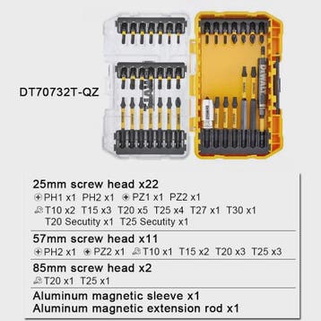 Dewalt 29-delige Schroefbitset met Robuuste Koffer - DT70734, Verzenden, Nieuw