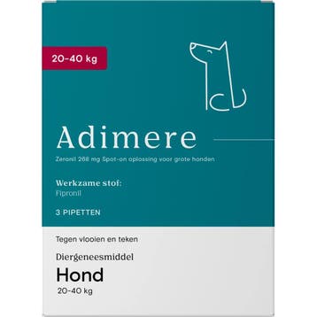 Adimere tegen vlooien en teken - hond (20-40 kg) - 6 pipe..., Verzenden, Nieuw