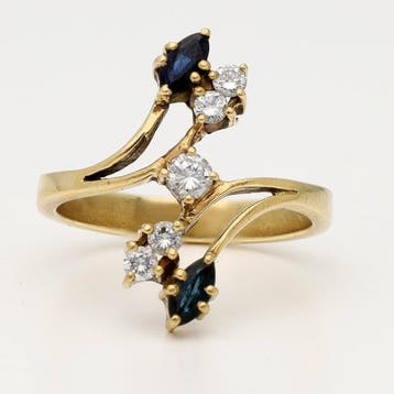 Ring - 18 karaat Geel goud - 0.28ct. tw. Diamant, Nieuw