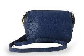 Manfield Schoudertas Blauw | ACTIE, Verzenden, Zo goed als nieuw, Blauw
