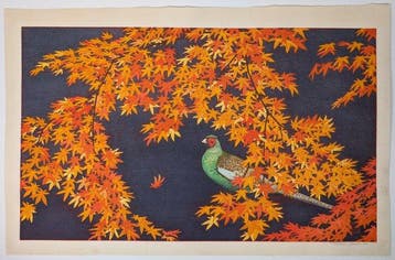 Toshi Yoshida - De Gloed van Late Herfst - Handgesigneerd -