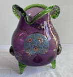 Jean Auguste - Vaas - Emaille, geblazen glas, Antiek en Kunst, Antiek | Glas en Kristal