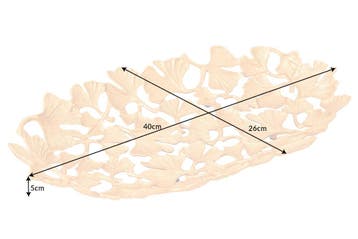 Decoratieve kom GINKGO LEAFS 40cm goud handgemaakt metaal -, Ophalen of Verzenden, Nieuw