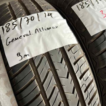 2 x General 185-70-14 Zomerbanden 9mm, 14 inch, Gebruikt, Band(en), Personenwagen