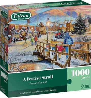 A Festive Stroll Puzzel (1000 stukjes) | Falcon - Puzzels, Verzenden, Nieuw