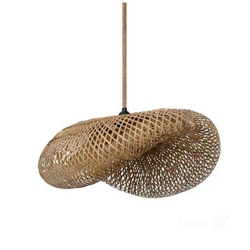 BOHO hanglamp Brugia L Ø60cm Donker Bamboe - E27 fitting..., Huis en Inrichting, Ophalen of Verzenden, Nieuw
