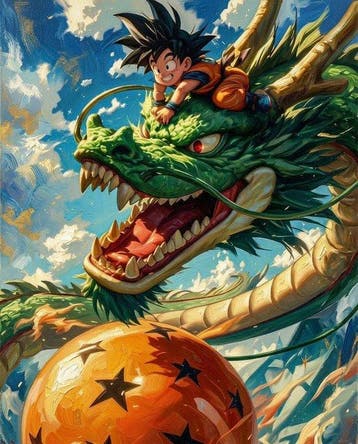 Naro - Canvas [L] - Goku and the Eternal Dragon Shenron, Nieuw