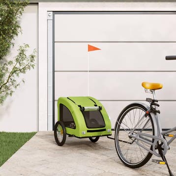 vidaXL Hondenfietstrailer oxford stof en ijzer groen, Verzenden, Nieuw