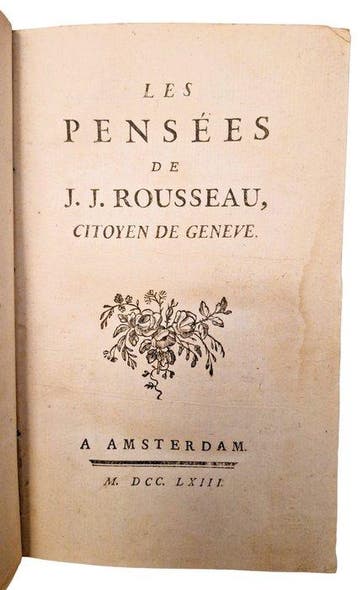 Rousseau - Les Pensées - 1763