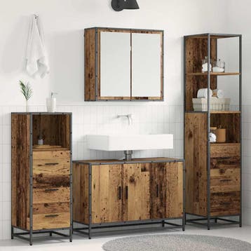vidaXL Badkamermeubelset met lade 4 pcs Oud Hout Bewerkt, Verzenden, Nieuw, Overige typen