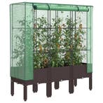 vidaXL Plantenbak verhoogd met kashoes 120x40x140 cm, Verzenden, Nieuw, Kunststof