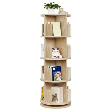 Roterende Boekenkast 4 Nivaeus | Licht Eiken of Witte kast, Huis en Inrichting, Kasten | Boekenkasten, Verzenden, Nieuw