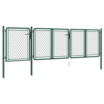 vidaXL Tuinpoort staal 400x75 cm groen, Tuin en Terras, Tuinpoorten, Verzenden, Nieuw