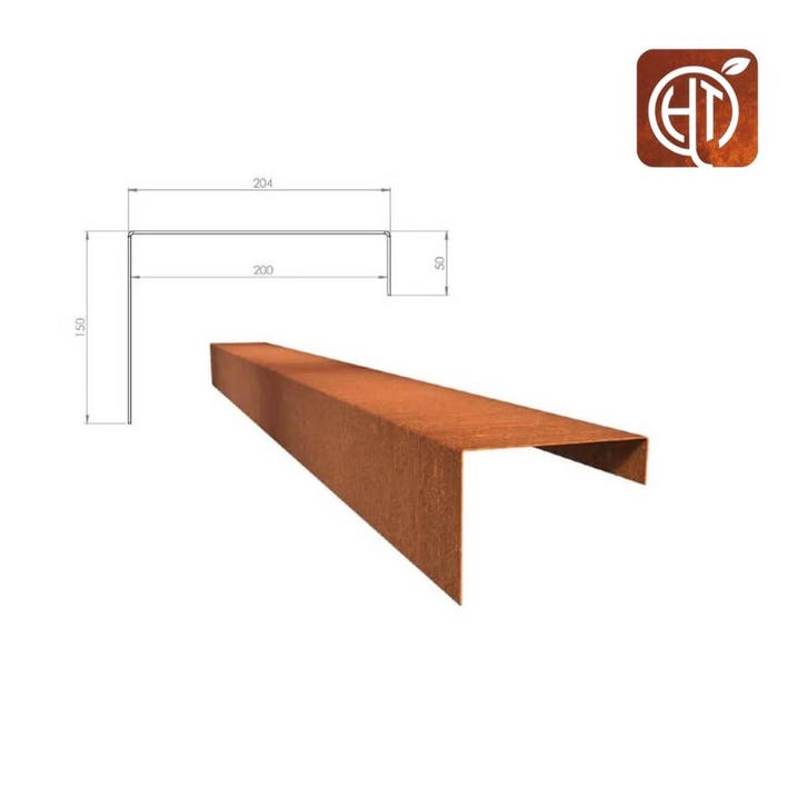 Cortenstaal u-profiel 300x20,4x15cm, Tuin en Terras, Bielzen en Borders, 200 cm of meer, Nieuw, Overige materialen, Border, Minder dan 25 cm