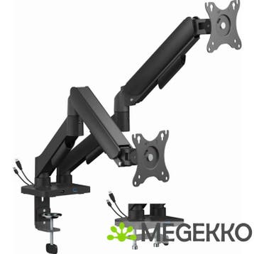Gembird MA-DA2U-01 dual 32  monitor arm met usb poorten, Computers en Software, Monitoren, Verzenden, Nieuw, Gembird