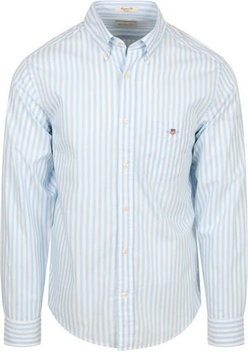 Gant Overhemd Stripe Poplin Classic Blauw maat XL Heren, Kleding | Heren, Overhemden, Verzenden, Nieuw, GANT