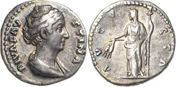 Denar nach 141, Kaiserzeit Faustina maior, Gemahlin des A..., Verzenden