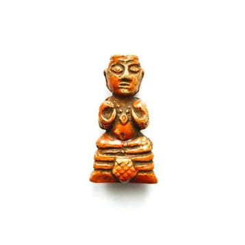 Oud-Indochinese Geglazuurd keramiek Zittende Boeddha