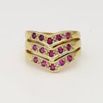 Ring - 18 karaat Geel goud - Robijn, Sieraden, Tassen en Uiterlijk, Ringen, Nieuw