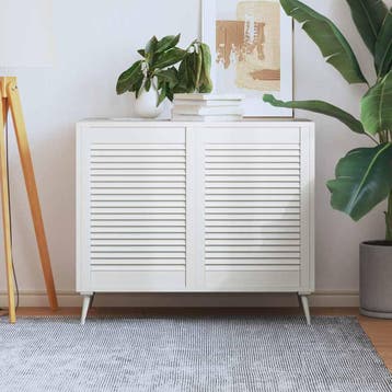 vidaXL Kastdeuren met lamellen 2 st 69x49,4 cm massief, Verzenden, Nieuw