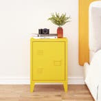 Nachtkast Inari metaal 57x40x30 cm geel [en.casa], Verzenden, Nieuw
