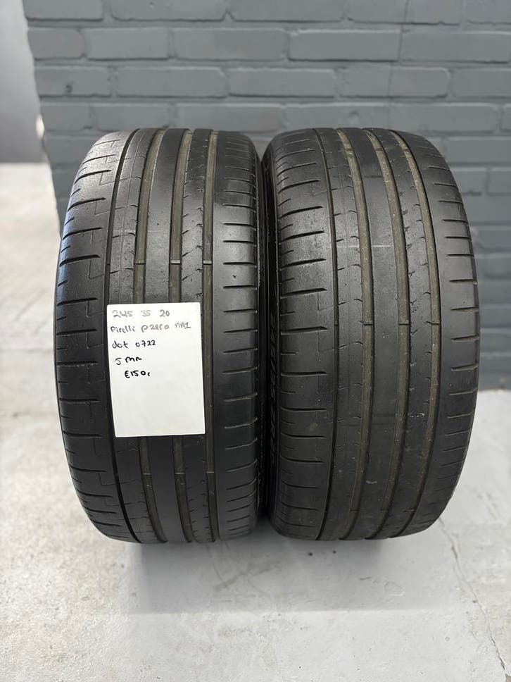 245/35/20 PIRELLI PZERO NA1 5MM 2 STUKS €150,- (0722), Auto-onderdelen, Banden en Velgen, 20 inch, Zomerbanden, 245 mm, Personenwagen