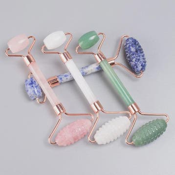 Luxe Jade Gezichtsmassage Roller & Gua Sha Set - Rose Gold, Verzenden, Nieuw