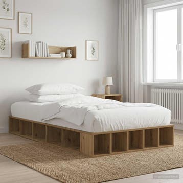 vidaXL Bedframe met opslag Artisanaal eiken 80 x 200 cm, Verzenden, Nieuw, Bruin, Hout