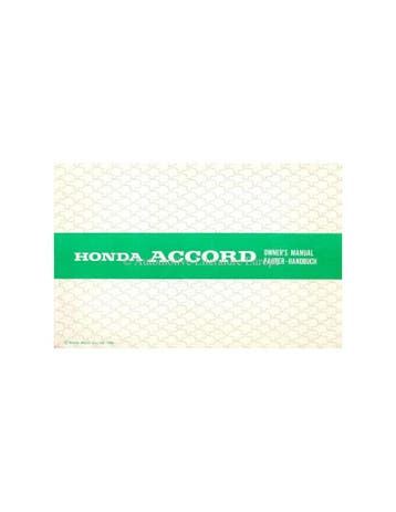 1981 HONDA ACCORD INSTRUCTIEBOEKJE