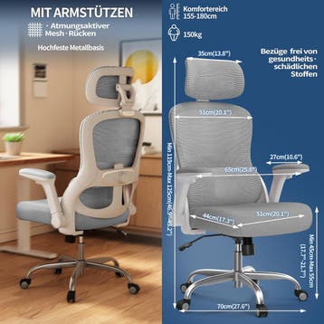 Ergonomische Bureaustoel -  Office Chair - Gamestoel - Volwa, Huis en Inrichting, Verzenden, Zo goed als nieuw