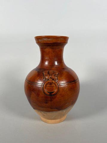 Oud-Chinees, Han-dynastie Hu-ware van aardewerk met bruin