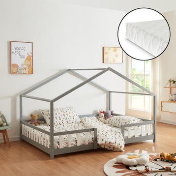 Kinderbed Treviolo met uitvalbeveiliging en matras 140x200 g, Verzenden, Nieuw