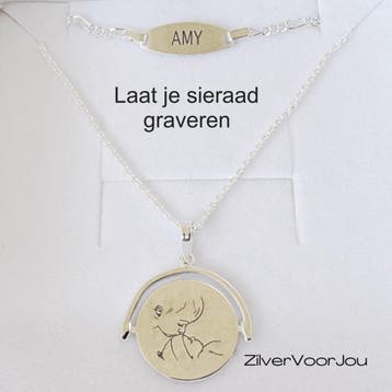 gravure voor of achterkant sieraad, Sieraden, Tassen en Uiterlijk, Bedels, Verzenden, Nieuw, Zilver