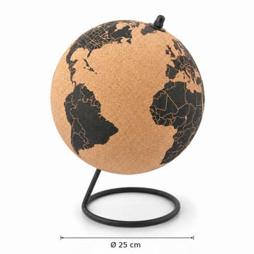 Grote kurk wereldbol - globe - diameter 25 cm., Ophalen of Verzenden, Nieuw