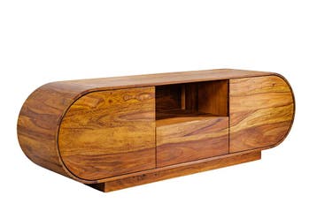 TV-Meubel ORGANIKO 160cm ovaal sheesham hout bruin - 49229, Ophalen of Verzenden, Nieuw