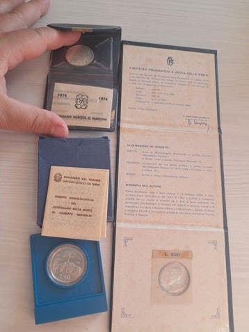 Italië. 500 Lire argento (3 monete) (Zonder minimumprijs)