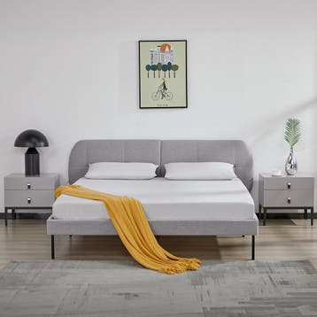 Gestoffeerd bed Porvoo met bedbodem 160x200 cm grijs [en.cas, Verzenden, Nieuw