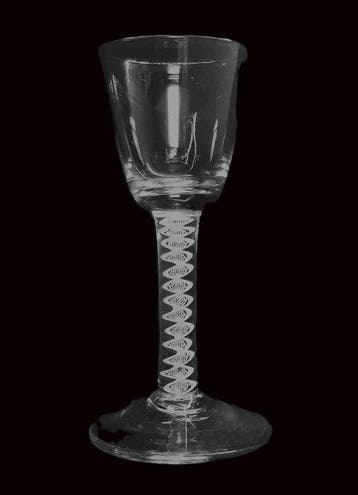 Wijnglas - Georgisch ondoorzichtig twist wijnglas c1760 -, Antiek en Kunst, Antiek | Glas en Kristal