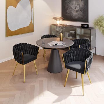 Set eetkamerstoelen Astano fluweel, knoopdesign, Verzenden, Nieuw