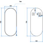 Wiesbaden Renk Spiegel met Lijst - Ovaal - 30x70cm -, Ophalen of Verzenden, Nieuw