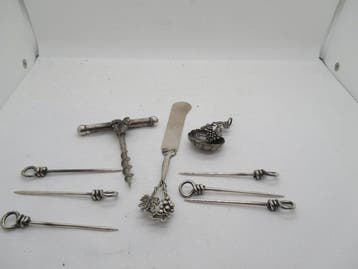 Tafelservies (9) - .800 zilver, Antiek en Kunst