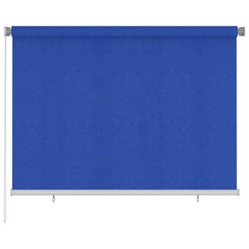 vidaXL Rolgordijn voor buiten 205(B)x140(H) cm HDPE blauw, Verzenden, Nieuw, Blauw