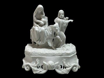 Beeld, Vlucht naar Egypte - 20 cm - Biscuit porselein