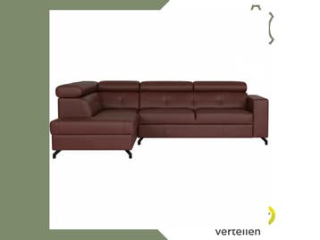 Leren hoekbank Nova - 2.5-zits arm rechts + Longchair arm, Huis en Inrichting, 250 tot 300 cm, Bohemian, Industrieel, Modern, Scandinavisch