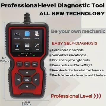 V519 Professionele OBD2 Scanner: Auto Diagnose Tool met Real, Auto diversen, Verzenden, Nieuw
