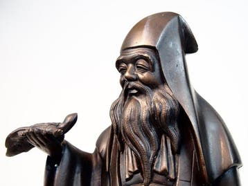 Brons - Chikusen  - Beeldje van Jurojin , een van de