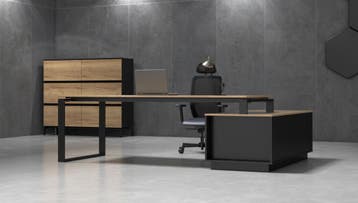 Pulse directie hoekbureau, 224x90/180cm, natuur eiken, Overige plaatsen, Ophalen of Verzenden, Nieuw in verpakking, Bureau