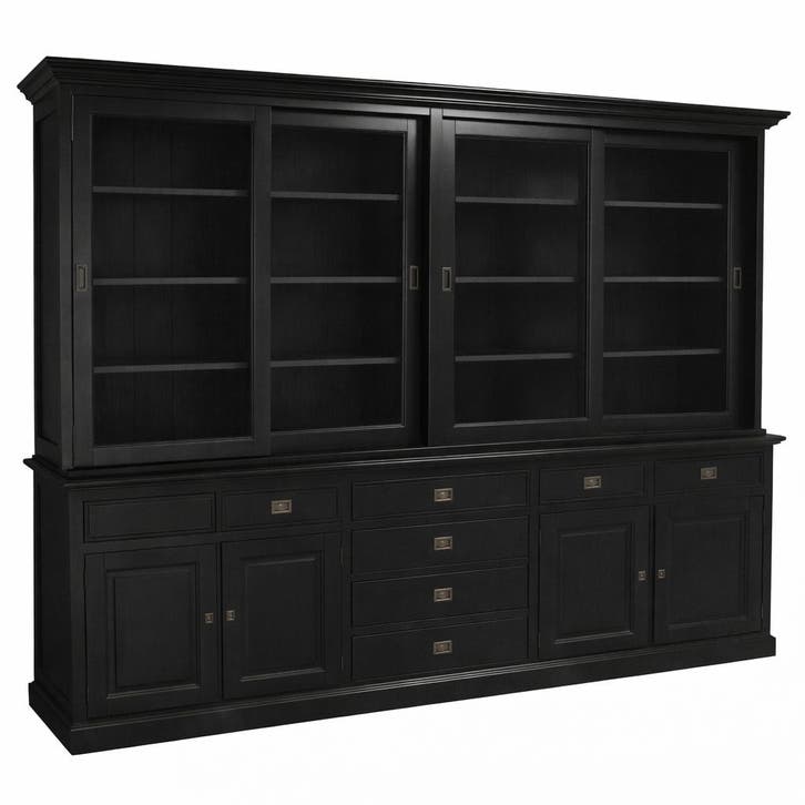 Buffetkast zwart - zwart  Aalsmeer 240cm, Huis en Inrichting, Kasten | Buffetkasten, Ophalen of Verzenden