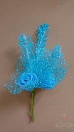 Corsage van foam roosje en callas + blaadjes matrood, Ophalen of Verzenden, Nieuw