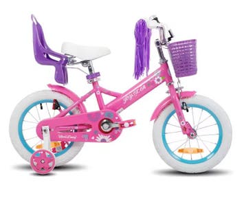 Kinderfiets meisje met poppenzitje en zijwieltjes, Verzenden, Nieuw